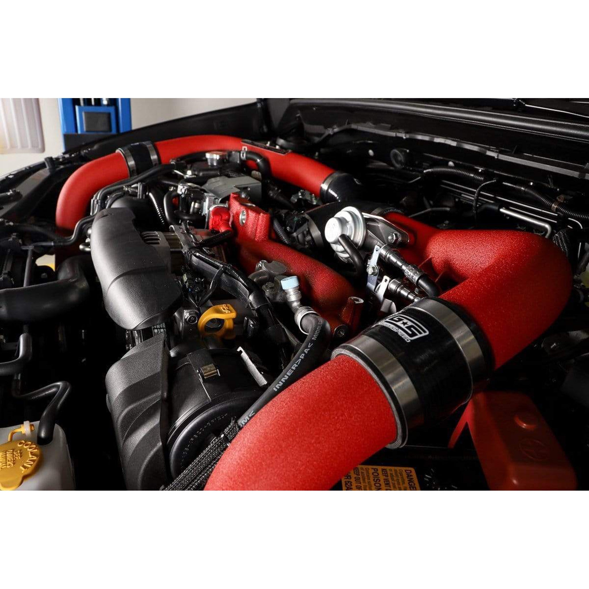 GrimmSpeed Front Mount Intercooler Kit Raw Core / Red Pipe Subaru STI 2015-2021 | 090236