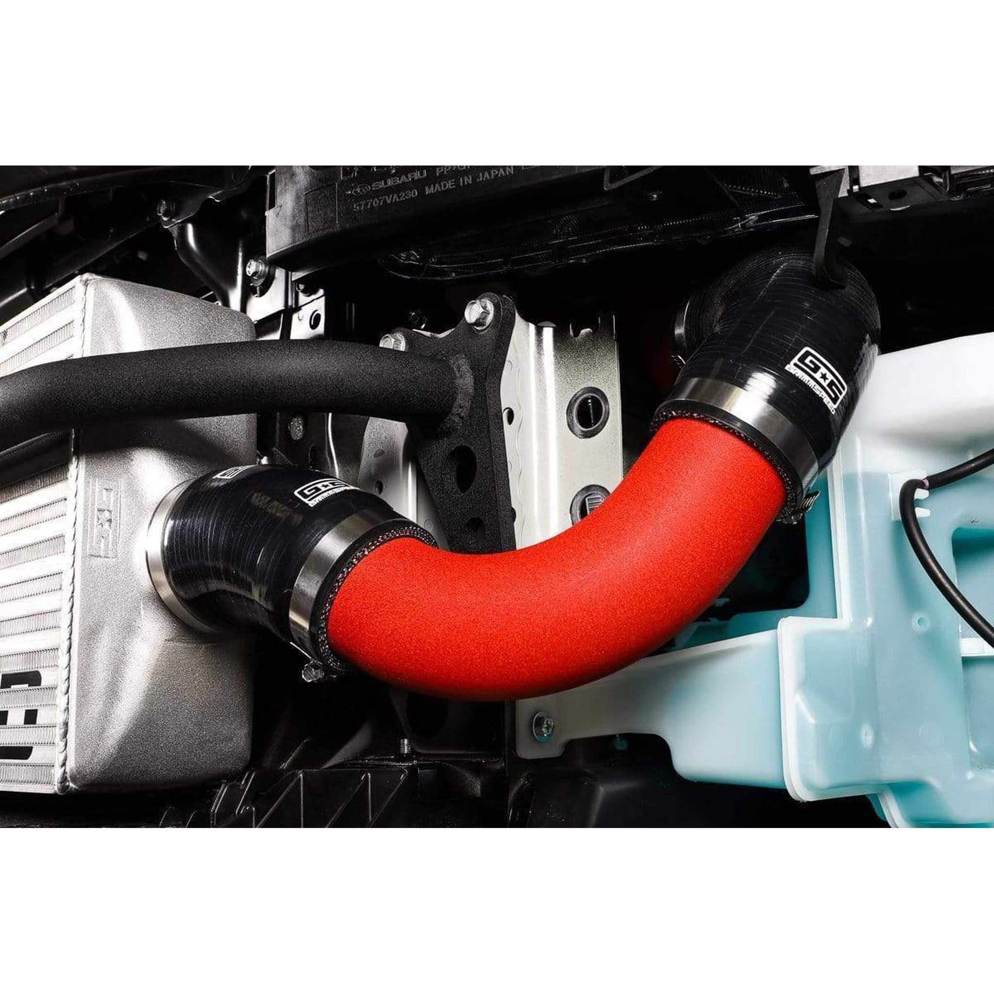 GrimmSpeed Front Mount Intercooler Kit Raw Core / Red Pipe Subaru WRX 2015-2021 | 090238