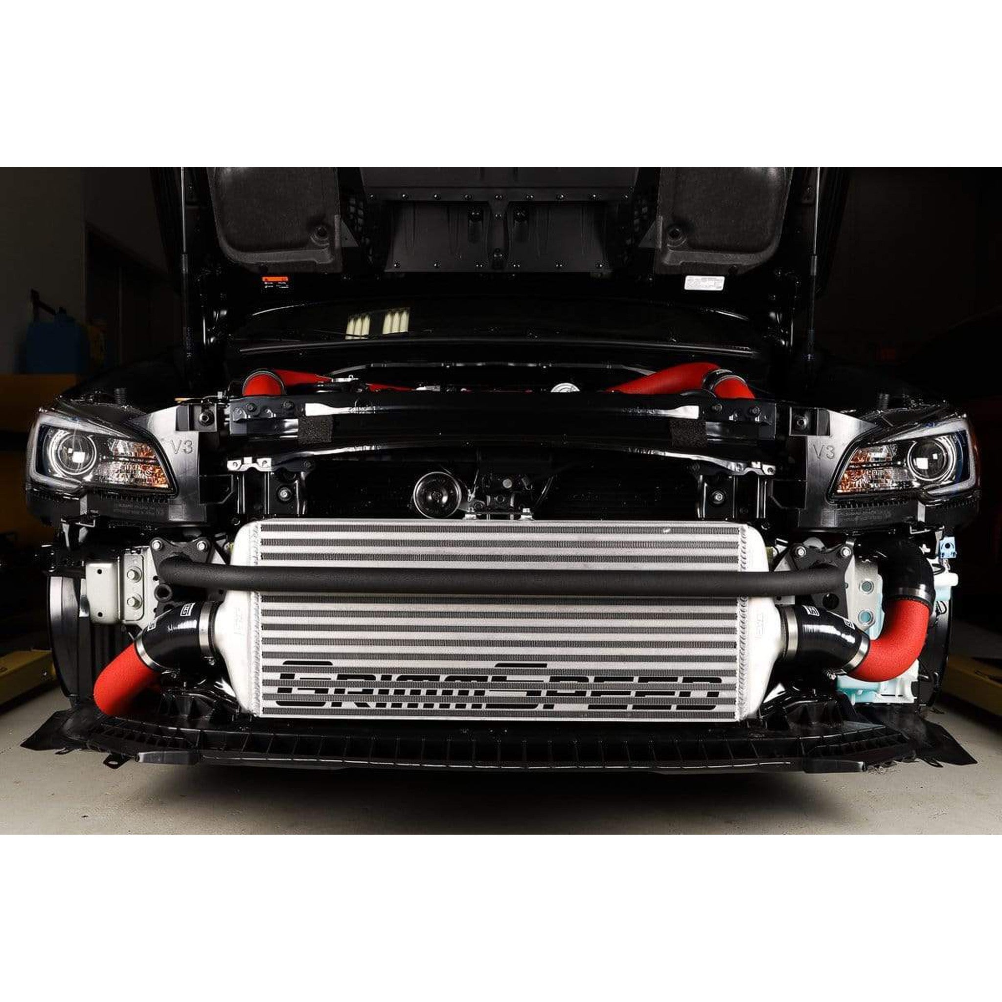 GrimmSpeed Front Mount Intercooler Kit Raw Core / Red Pipe Subaru WRX 2015-2021 | 090238