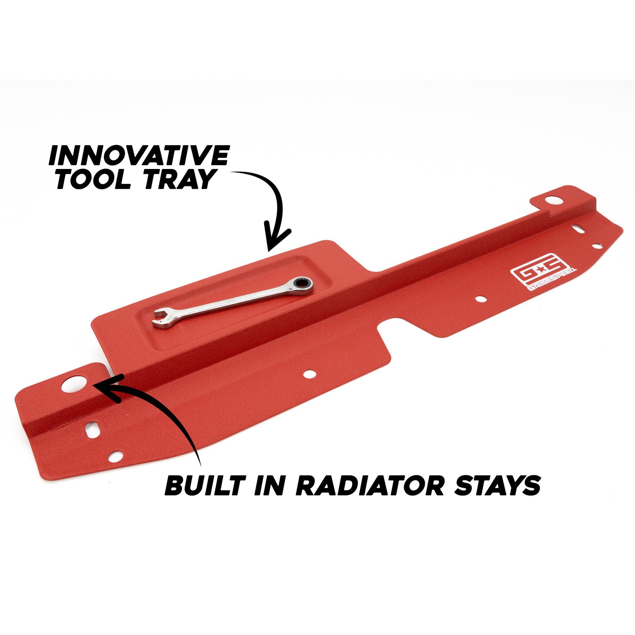 GrimmSpeed Radiator Shroud with Tool Tray Subaru WRX 08-14 / STI 08-14 - Red | 096009