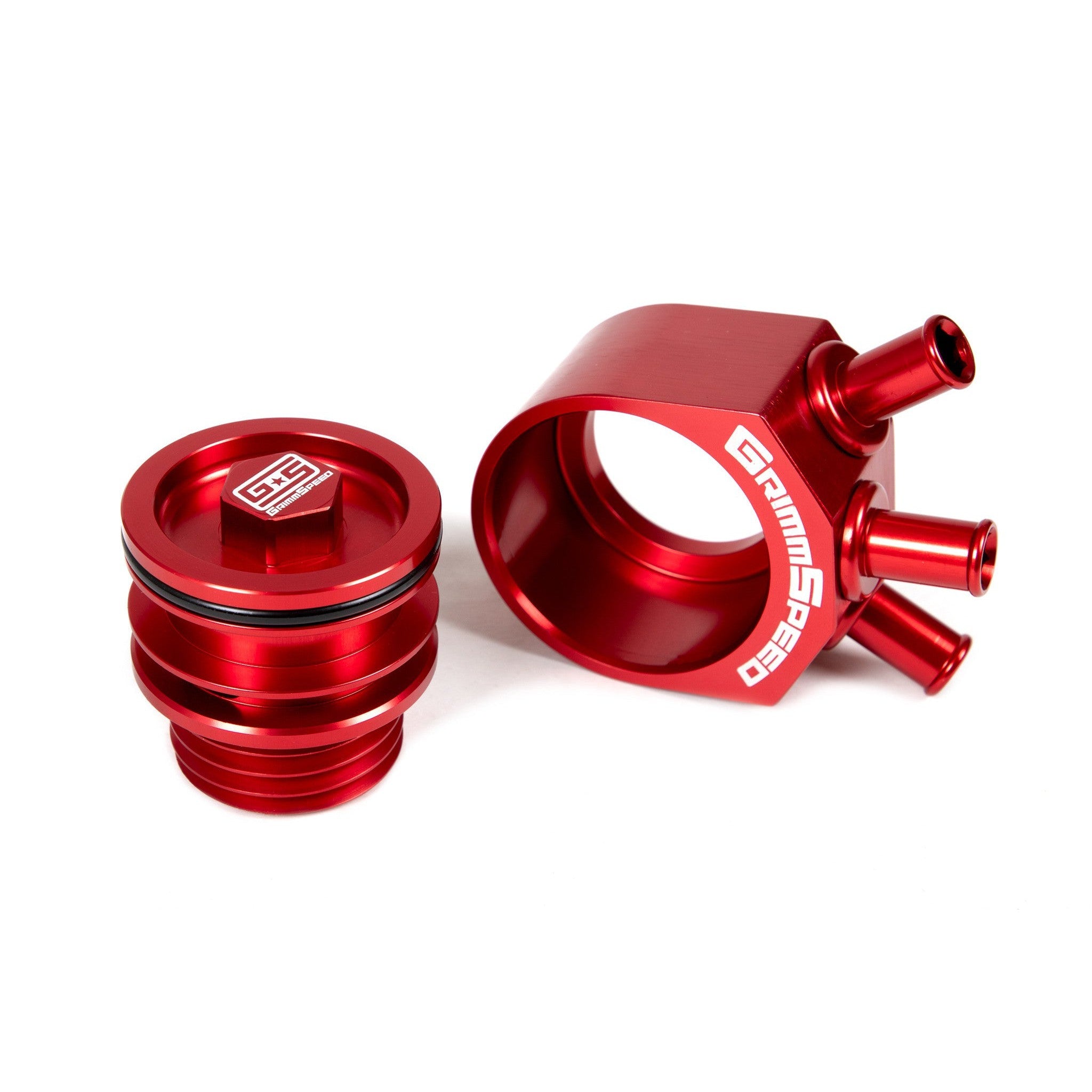 GrimmSpeed Red Air / Oil Separator Subaru WRX 2008-2014 / Legacy GT 2005-2009 | 078016R