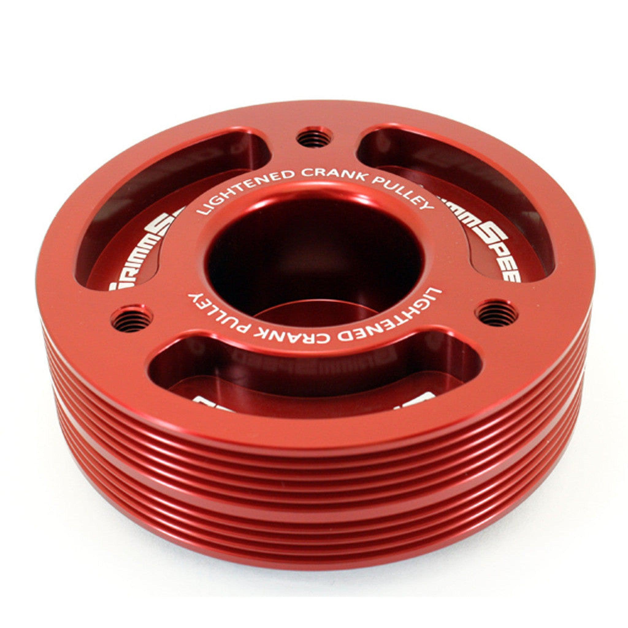 GrimmSpeed Red Lightweight Crank Pulley Subaru WRX 02-14 / STI 04-21 / Legacy GT 05-09 | 095015R