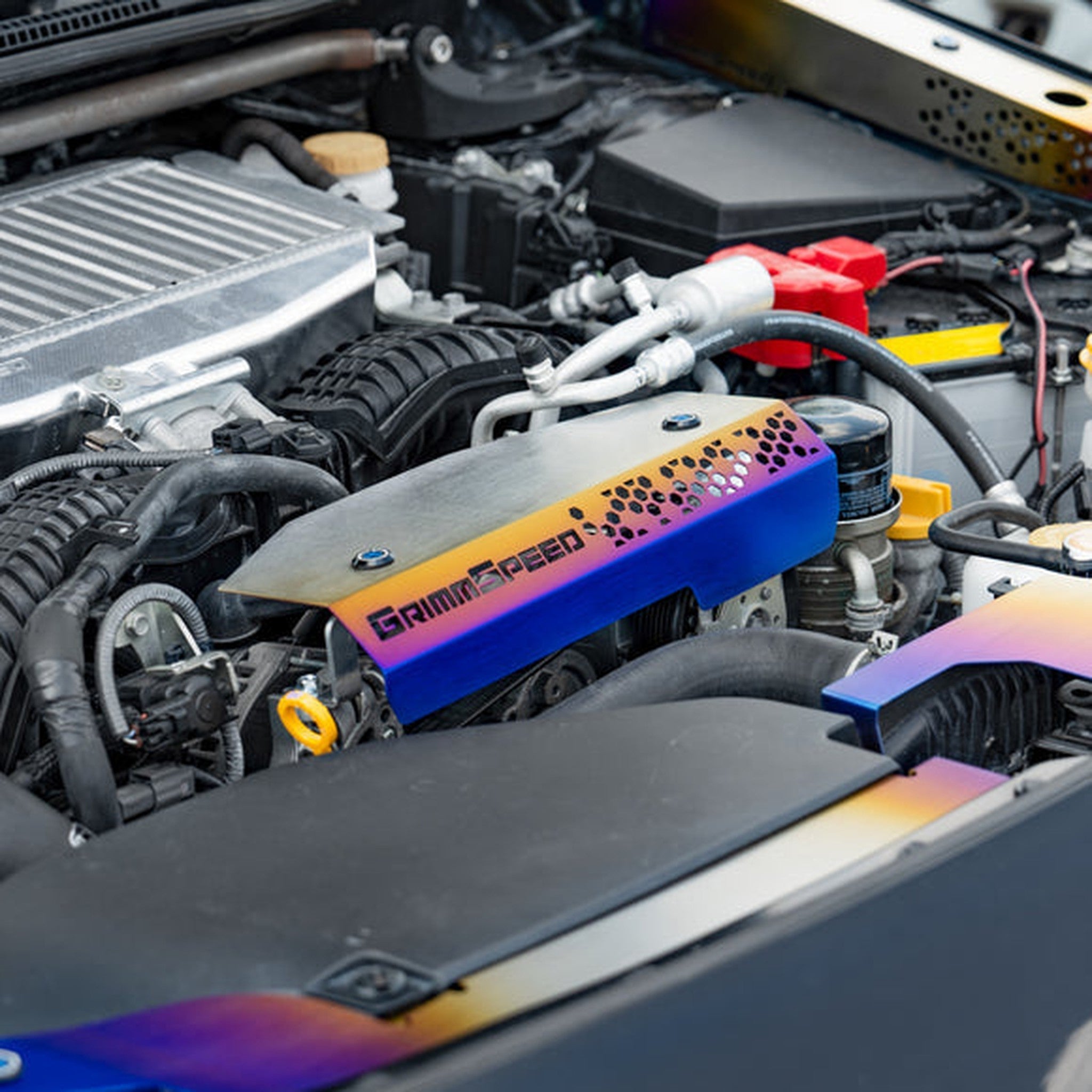 GrimmSpeed Titanium Pulley Cover WRX 2022-2026 | 113086TI