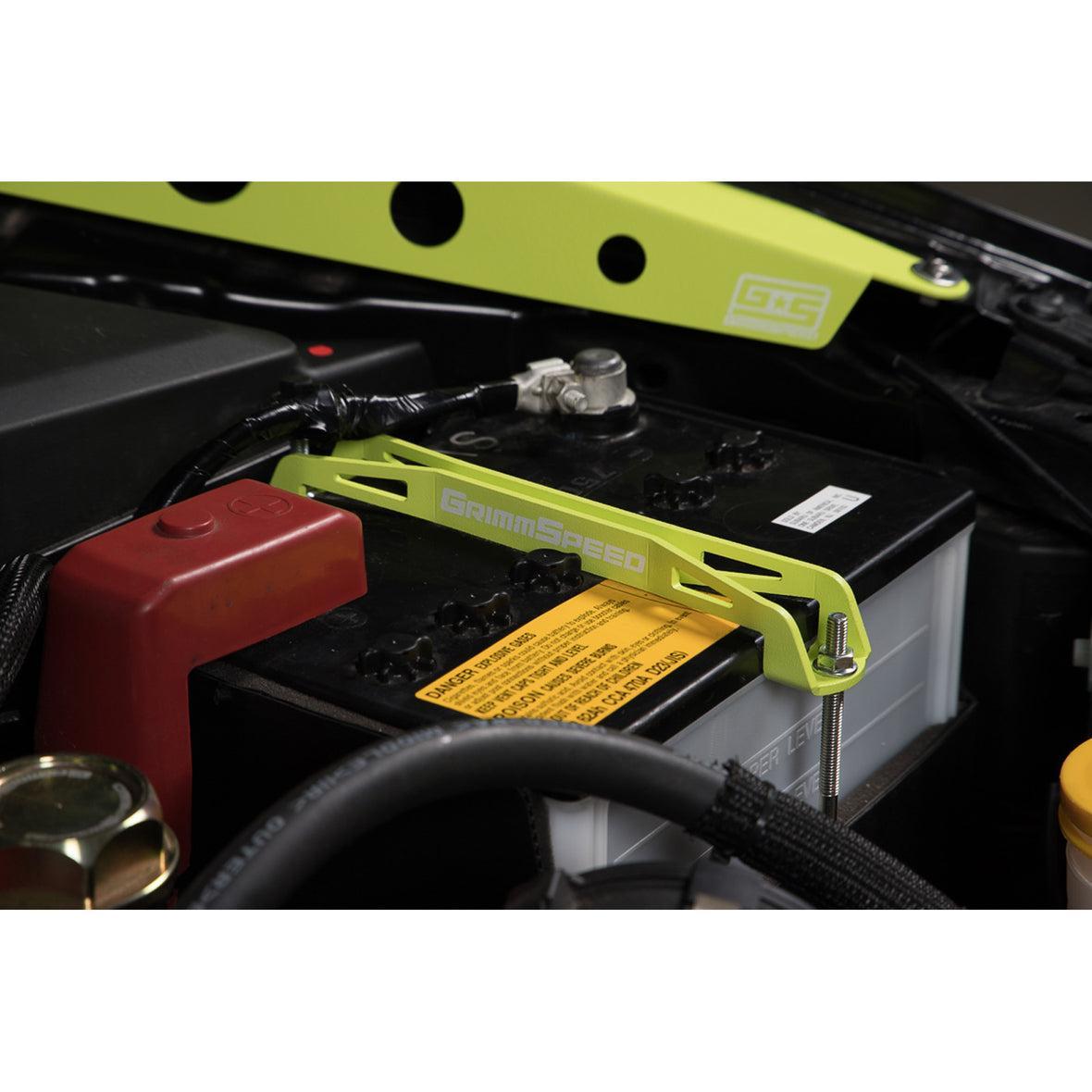 GrimmSpeed WRX / STI / BRZ / GR86 Neon Green Battery Tie Down - Subaru Models | 121037
