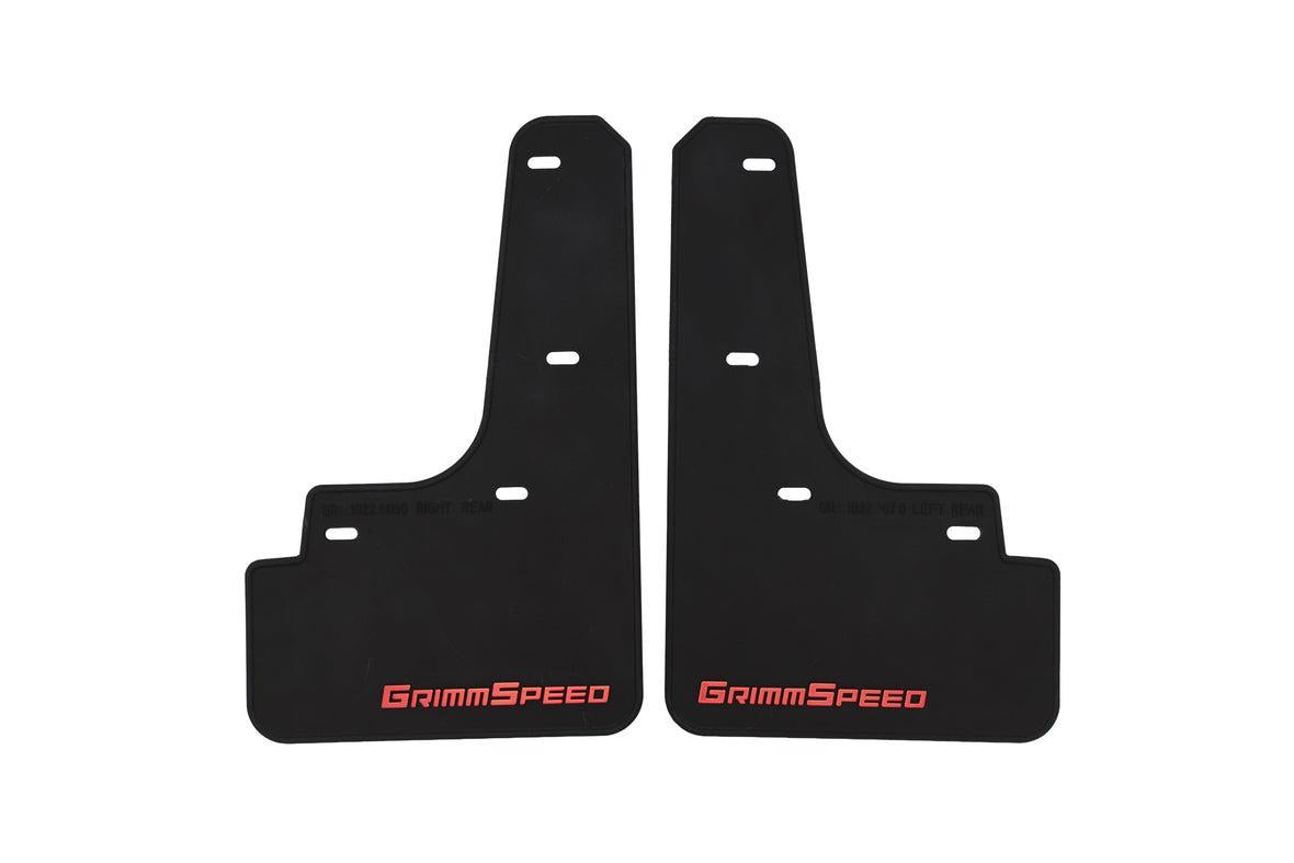 Grimmspeed Mudflap Kit Red Logo Subaru WRX 2022-2026 | GRM.1022.1.RED