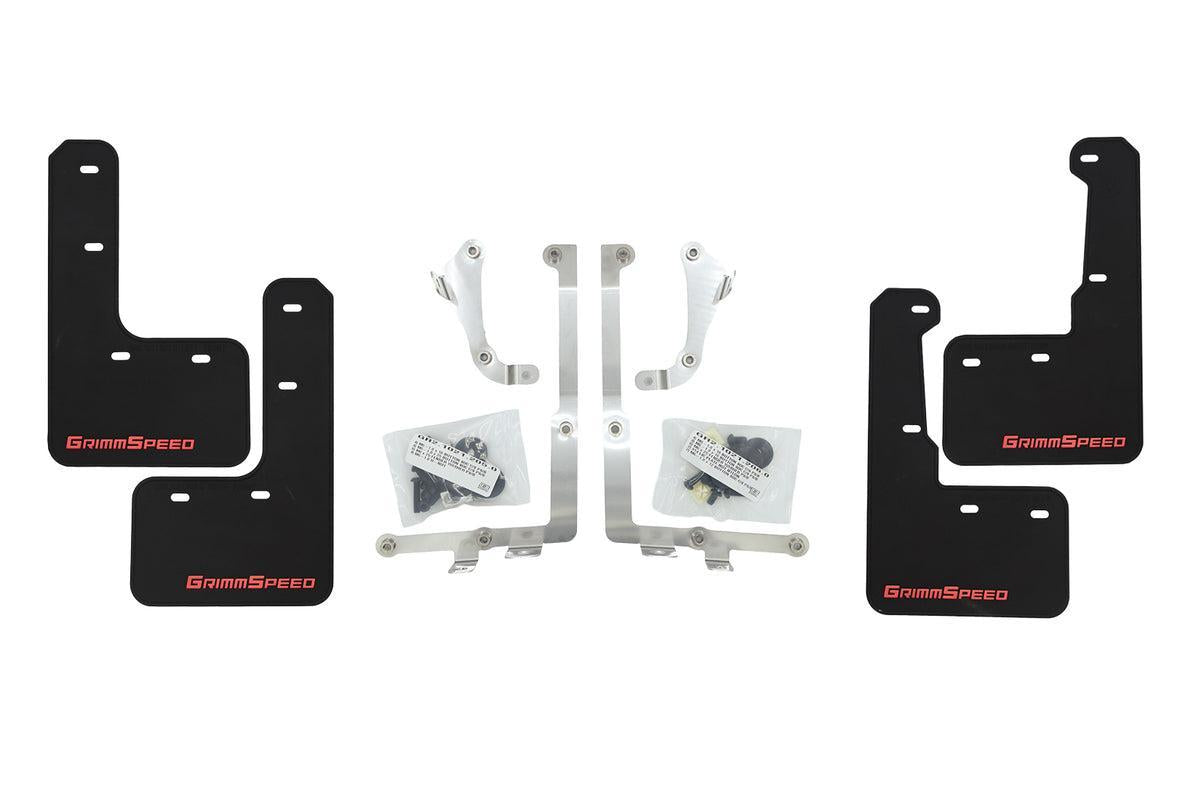 Grimmspeed Mudflap Kit Red Logo Subaru WRX / STI 2015-2021 | GRM.1021.1.RED