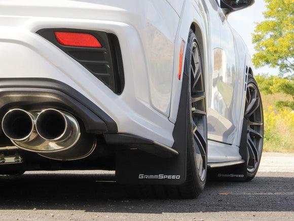 Grimmspeed Mudflap Kit White Logo Subaru WRX 2022-2026 | GRM.1022.1.WHT