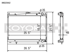 Koyo Aluminum Racing Radiator Nissan Skyline GT-R / GT-S 2.6L Turbo 1994-1998 |  HH020442