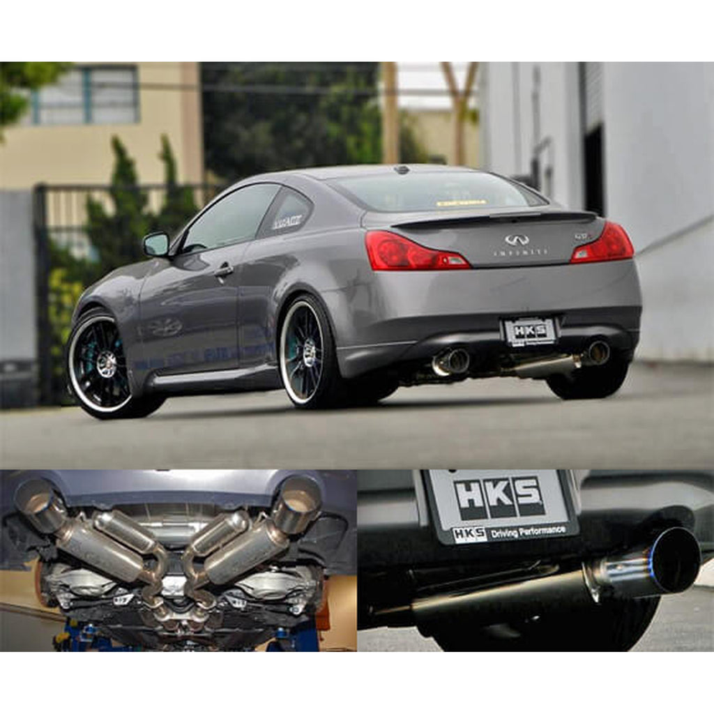HKS HiPower Dual Cat Back Exhaust Infiniti G37 Coupe 20082013 RWD Import Image Racing