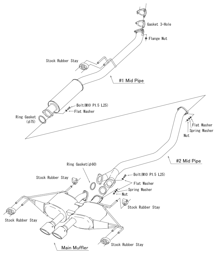 HKS Legamax Sports Cat Back Exhaust Honda Civic Type R 2023-2025 | 31021-AH005