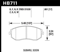 Hawk DTC-80 Front Race Brake Pads Scion FR-S 13-16 / Subaru BRZ 13-15 | HB711Q.661
