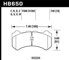 Hawk HP+ Street Front Brake Pads Nissan GT-R 2009-2021 | HB650N.730