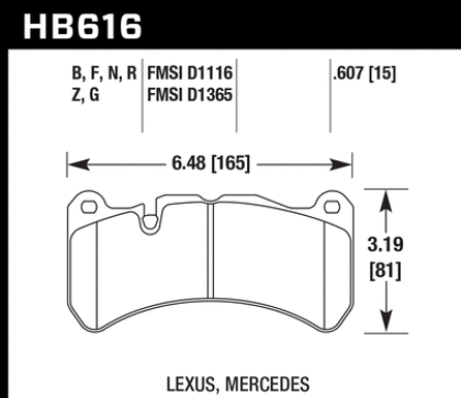 Hawk Performance ER-1 Front Brake Pads Subaru STI 2018-2021 | HB616D.607