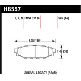 Hawk Street 5.0 Rear Brake Pads Subaru WRX BRZ Impreza | HB557B.545