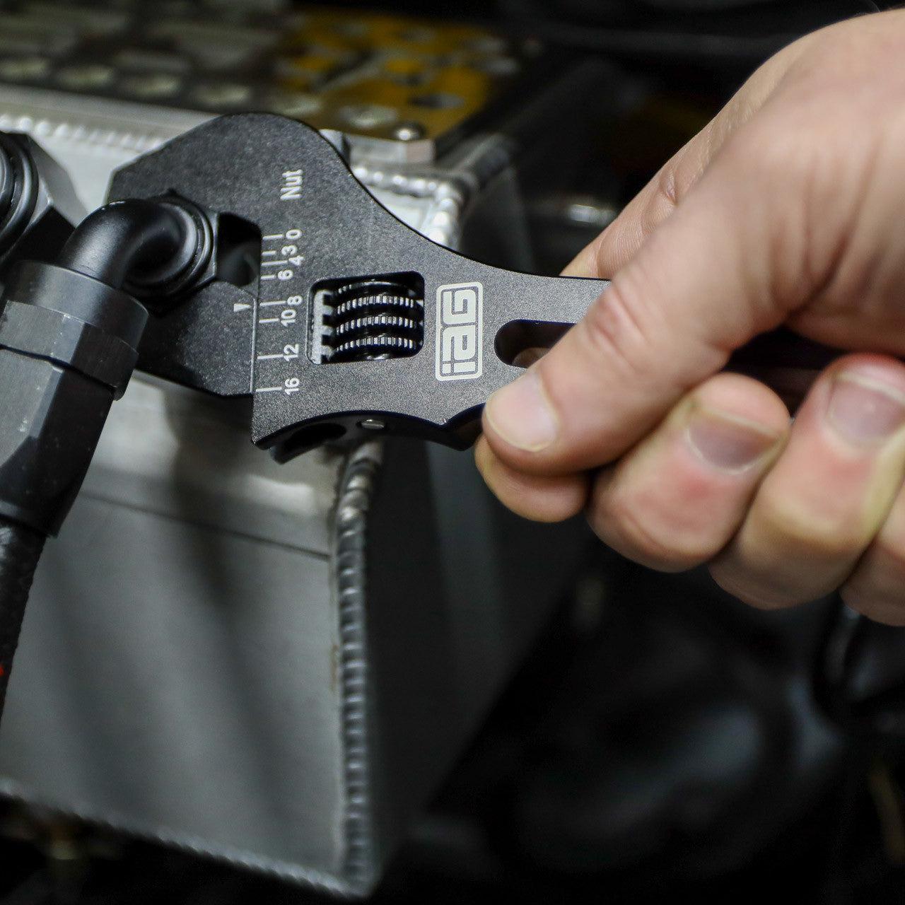 IAG Aluminum Adjustable AN Wrench for 3AN - 16AN Fittings | IAG-TLS-0001BK