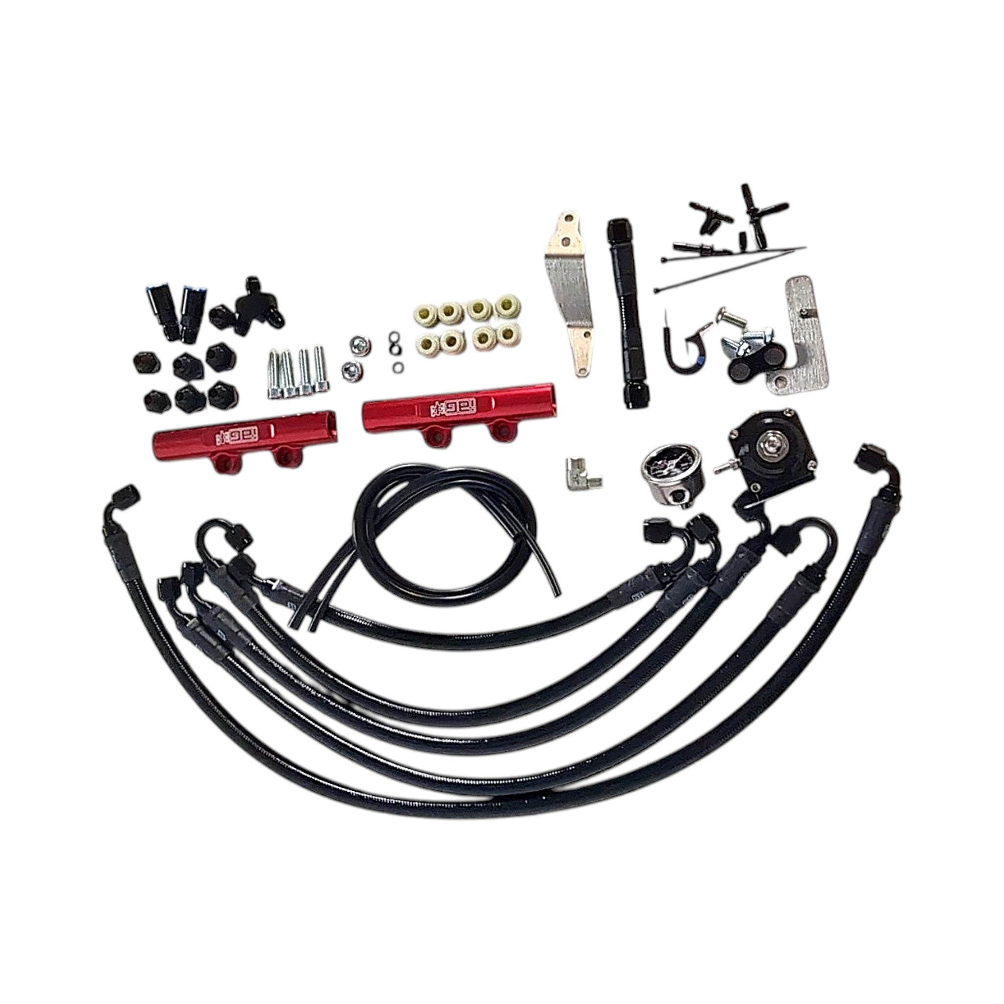 IAG PTFE Fuel System Kit with FPR & Red Fuel Rails Subaru STI 08-21 / WRX 08-14 | IAG-AFD-2350RD
