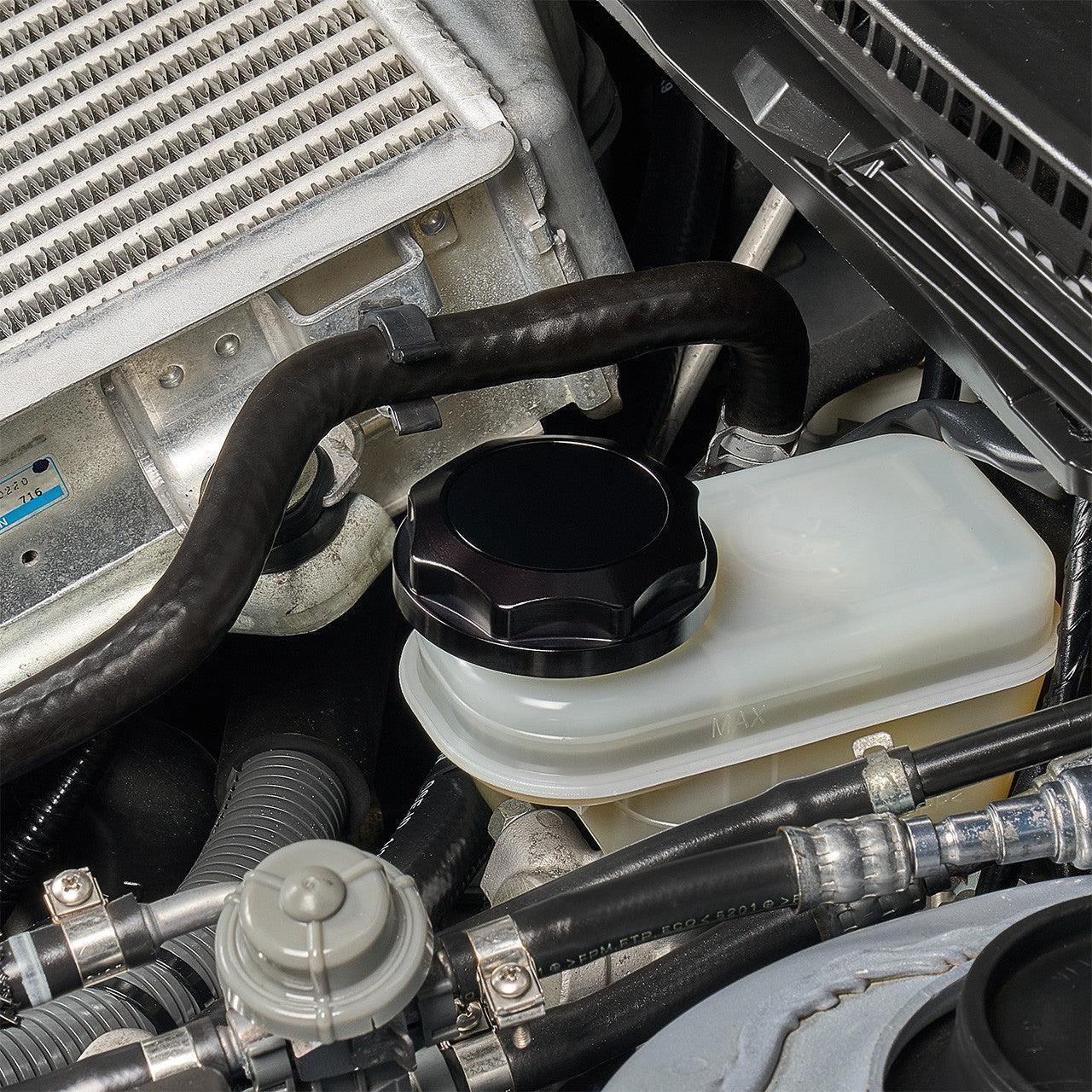 IAG Revolve Brake Fluid Reservoir Cap w/ Anodized Color Accent Black WRX 02-26 / STI 04-21 / BRZ 13-26 | IAG-ACC-5302BKBK