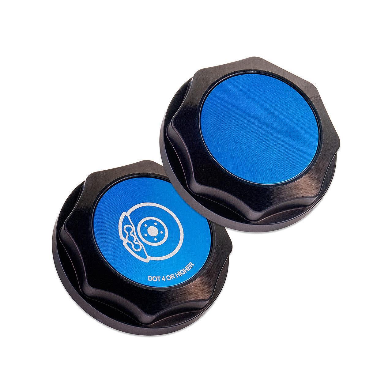 IAG Revolve Brake Fluid Reservoir Cap w/ Anodized Color Accent Blue WRX 02-26 / STI 04-21 / BRZ 13-26 | IAG-ACC-5302BKBL