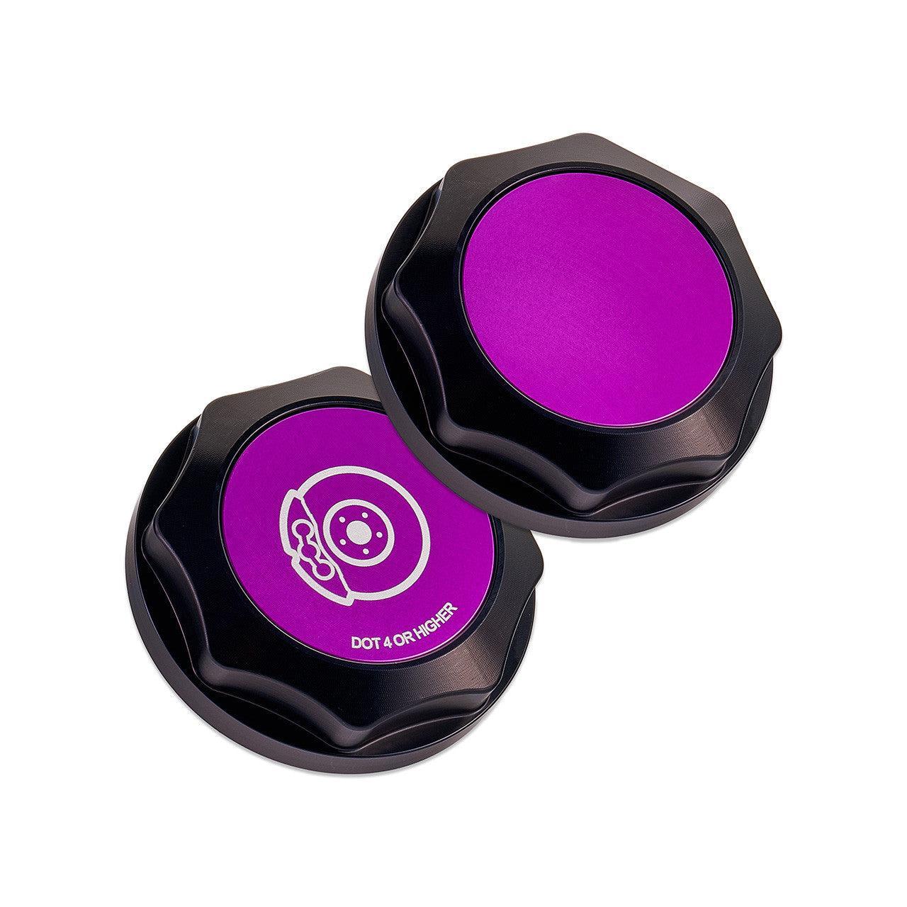 IAG Revolve Brake Fluid Reservoir Cap w/ Anodized Color Accent Purple WRX 02-26 / STI 04-21 / BRZ 13-26 | IAG-ACC-5302BKPR