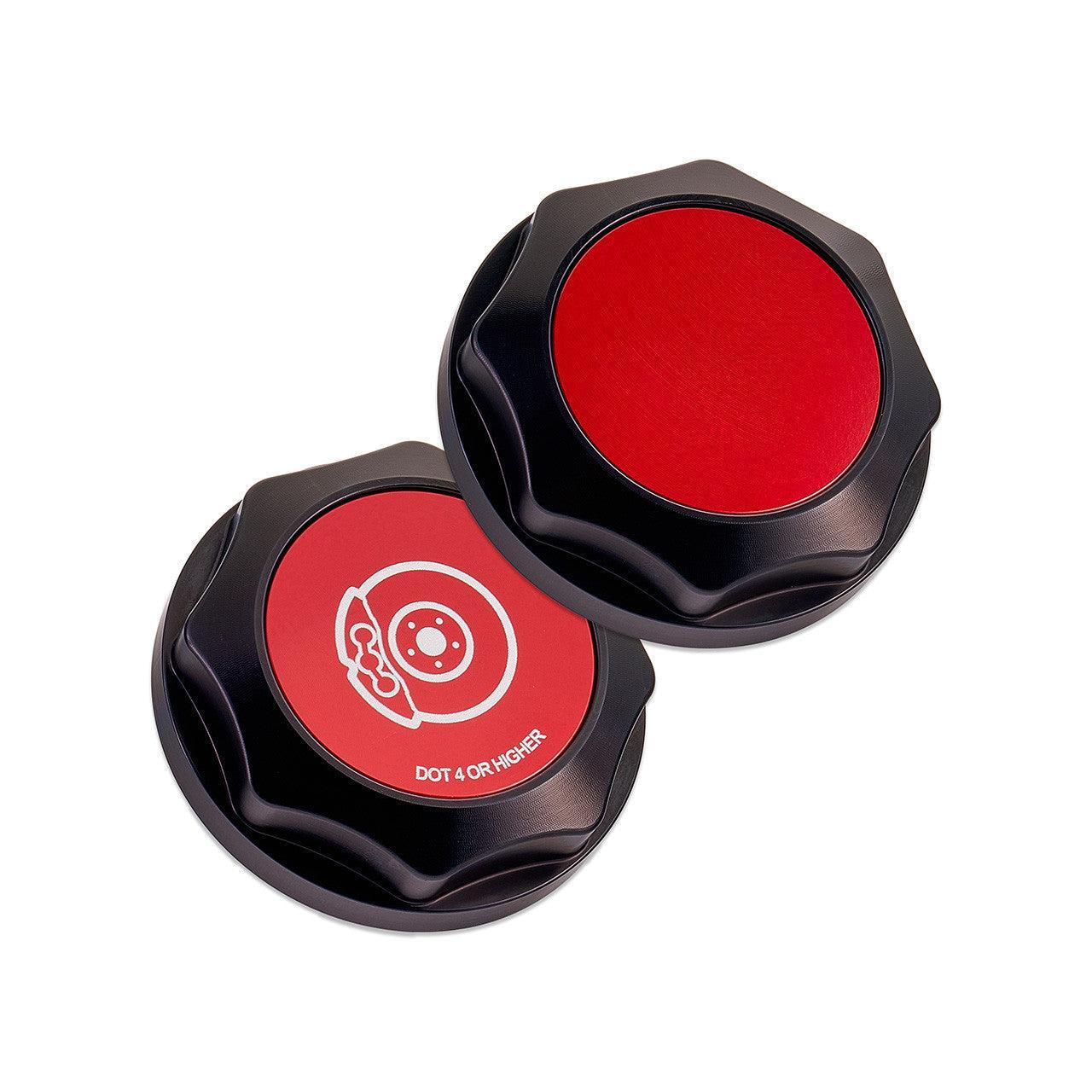 IAG Revolve Brake Fluid Reservoir Cap w/ Anodized Color Accent Red WRX 02-26 / STI 004-21 / BRZ 13-26 | IAG-ACC-5302BKRD