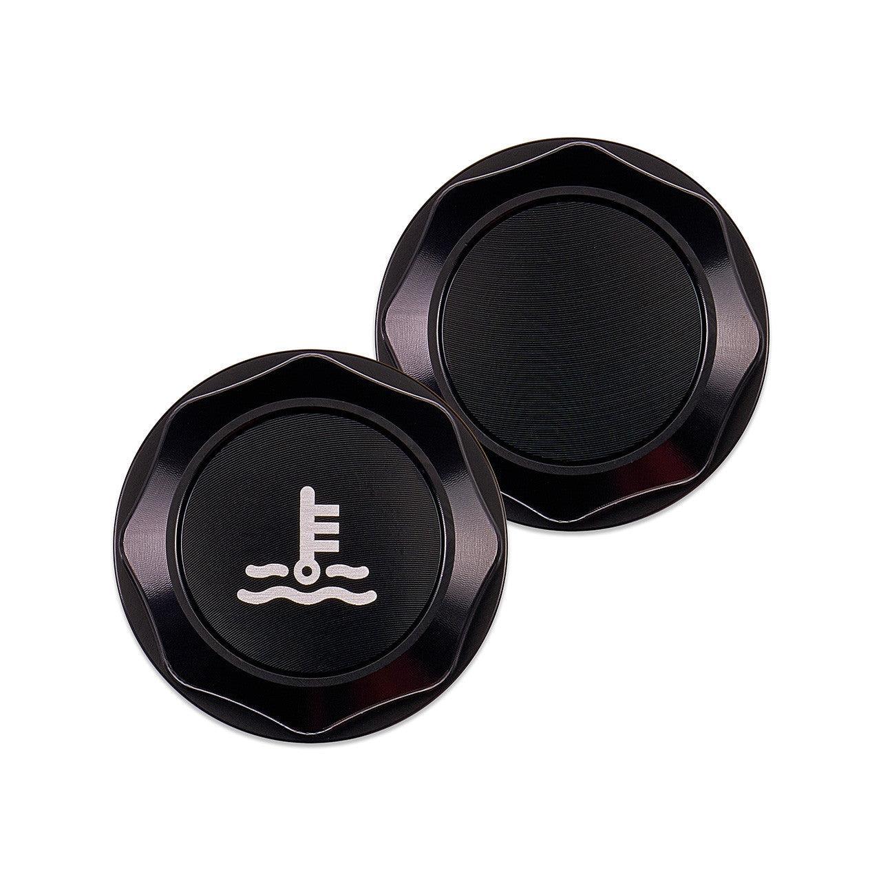 IAG Revolve Coolant Reservoir Cap w/ Anodized Color Accent Black WRX 02-26 / STI 04-21 / 13-26 BRZ | IAG-ACC-5304BKBK