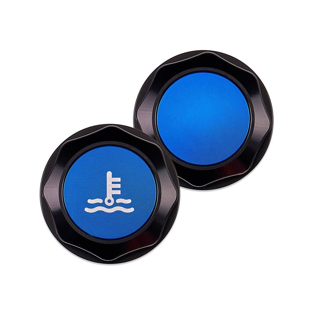 IAG Revolve Coolant Reservoir Cap w/ Anodized Color Accent Blue WRX 02-26 / STI 04-21 / 13-26 BRZ | IAG-ACC-5304BKBL