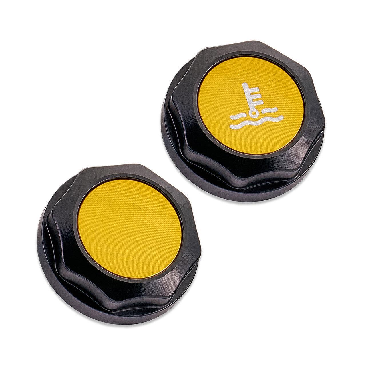 IAG Revolve Coolant Reservoir Cap w/ Anodized Color Accent Gold WRX 02-26 / STI 04-21 / 13-26 BRZ | IAG-ACC-5304BKGD