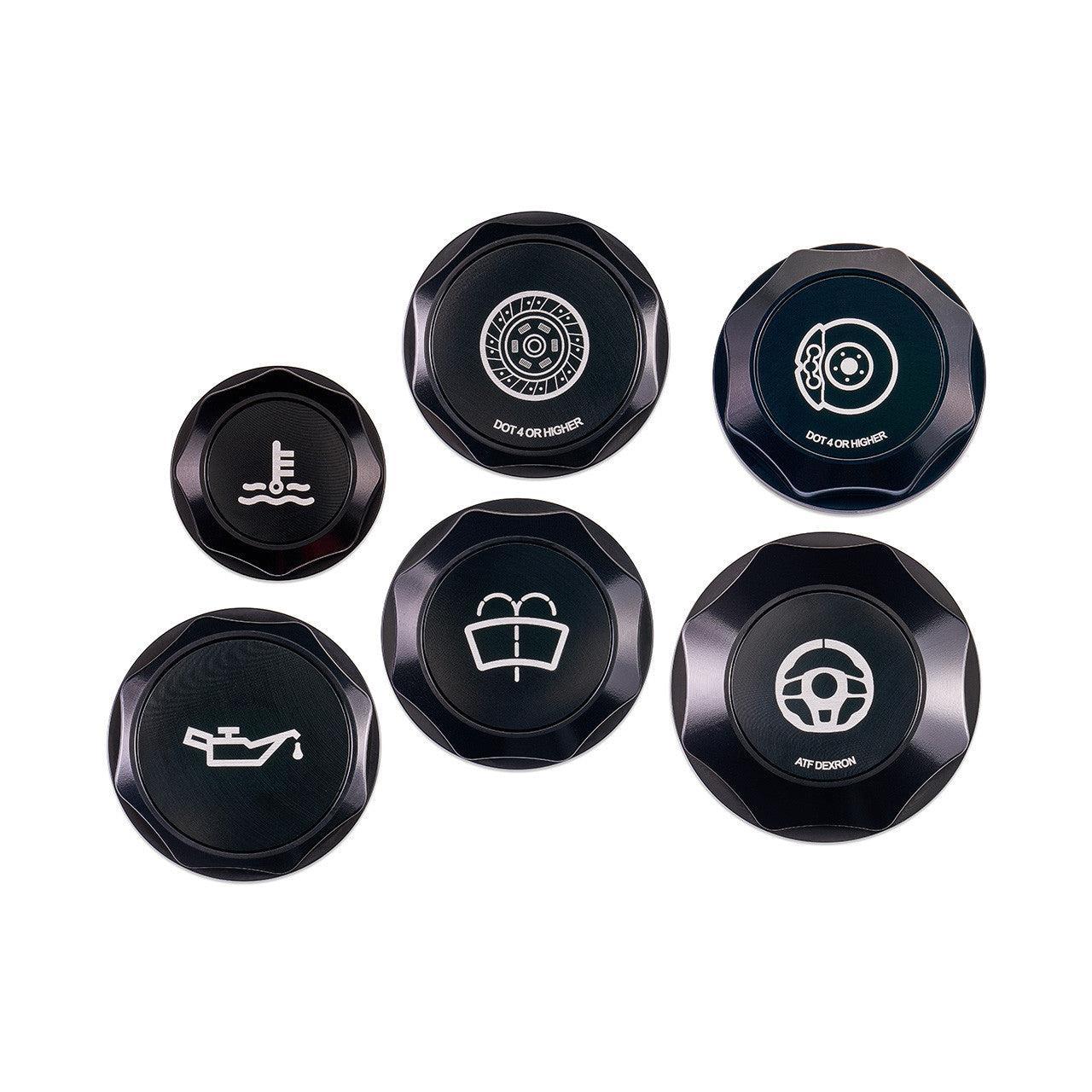 IAG Revolve Engine Bay Dress-Up Cap Kit Black Subaru WRX 08-14 / Legacy GT 05-09 | IAG-ACC-5402BKBK