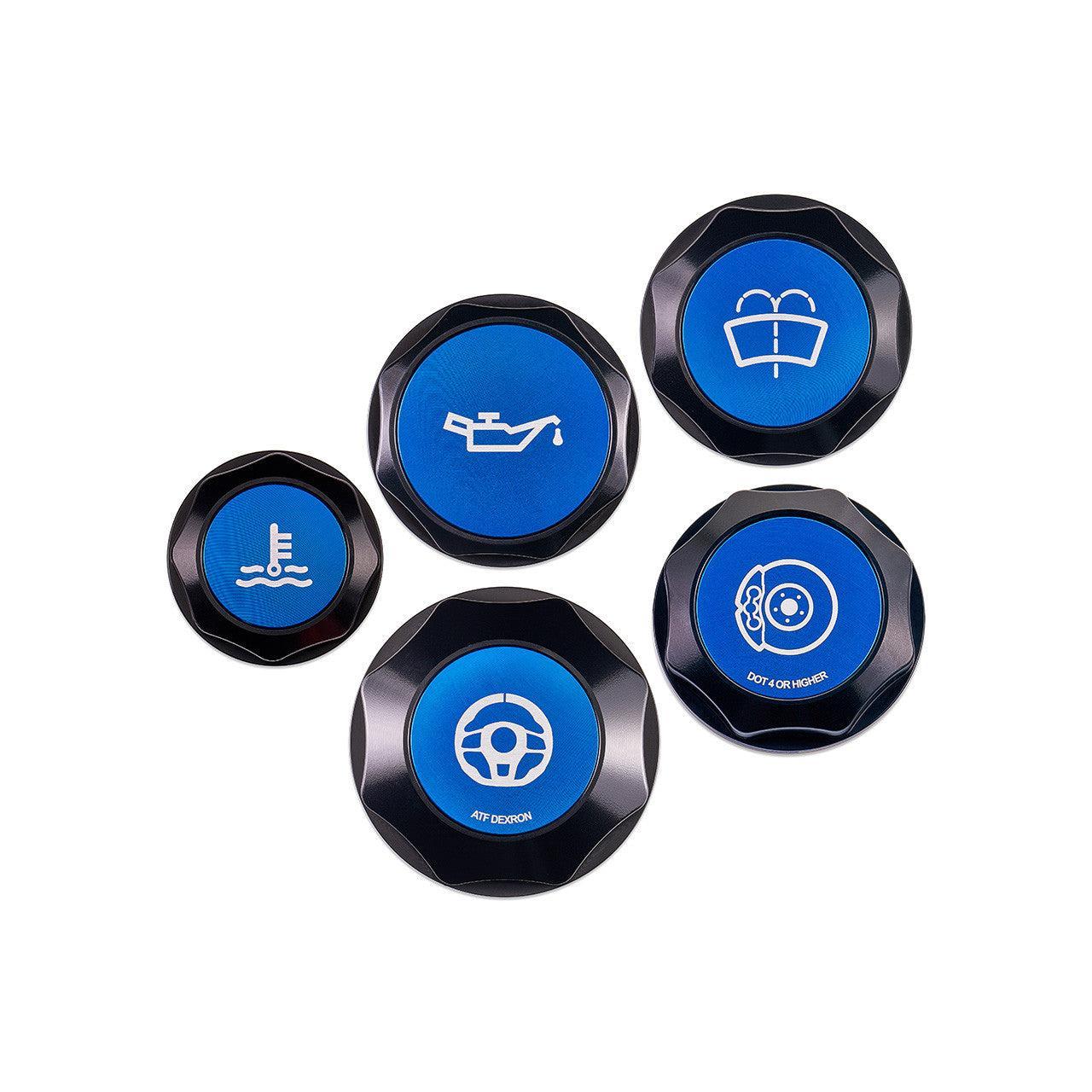 IAG Revolve Engine Bay Dress-Up Cap Kit Blue Subaru STI 2015-2021 | IAG-ACC-5404BKBL