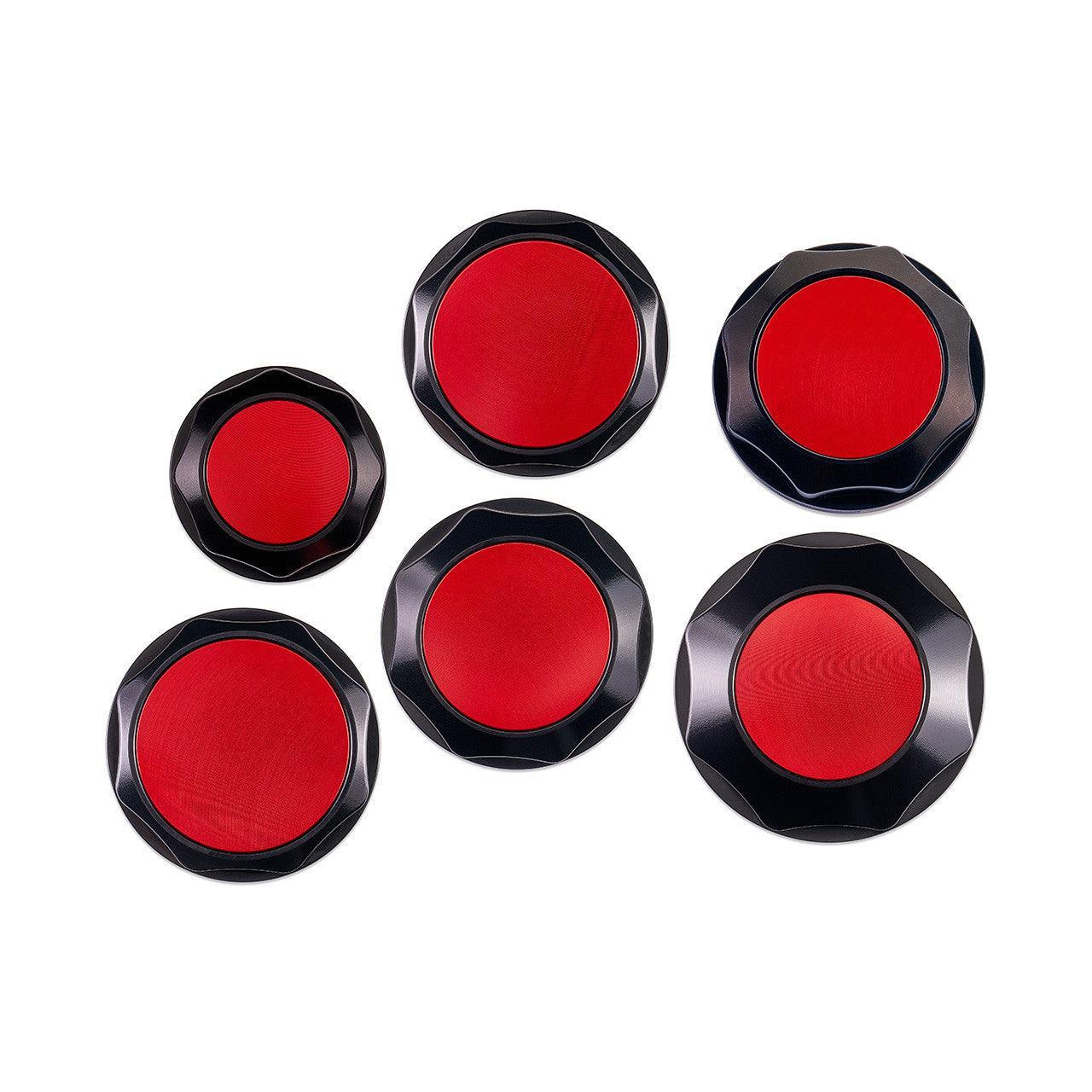 IAG Revolve Engine Bay Dress-Up Cap Kit Red WRX 02-07 / STI 04-07 / Forester XT 04-08 | IAG-ACC-5401BKRD