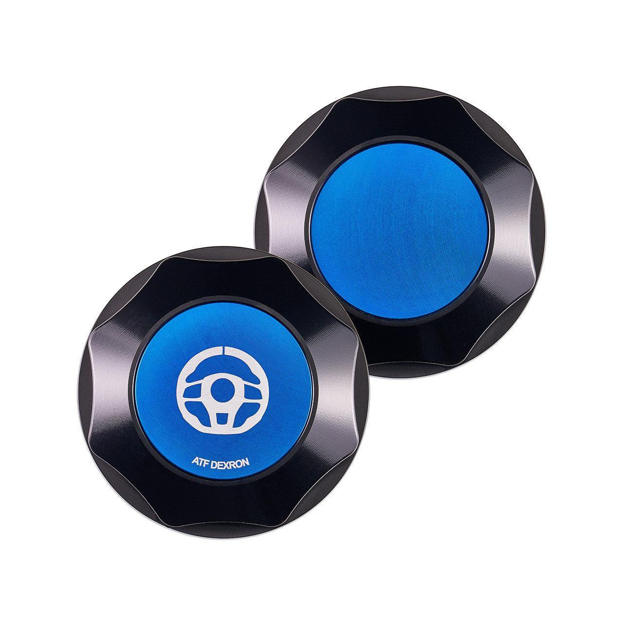 IAG Revolve Power Steering Reservoir Cap w/ Anodized Color Accent Blue WRX 02-07 / STI 04-07 / Forester XT 04-08 | IAG-ACC-5306BKBL