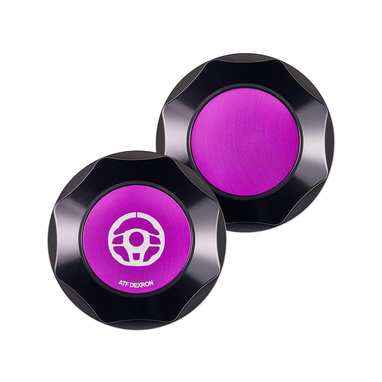 IAG Revolve Power Steering Reservoir Cap w/ Anodized Color Accent Purple WRX 02-07 / STI 04-07 / Forester XT 04-08 | IAG-ACC-5306BKPR