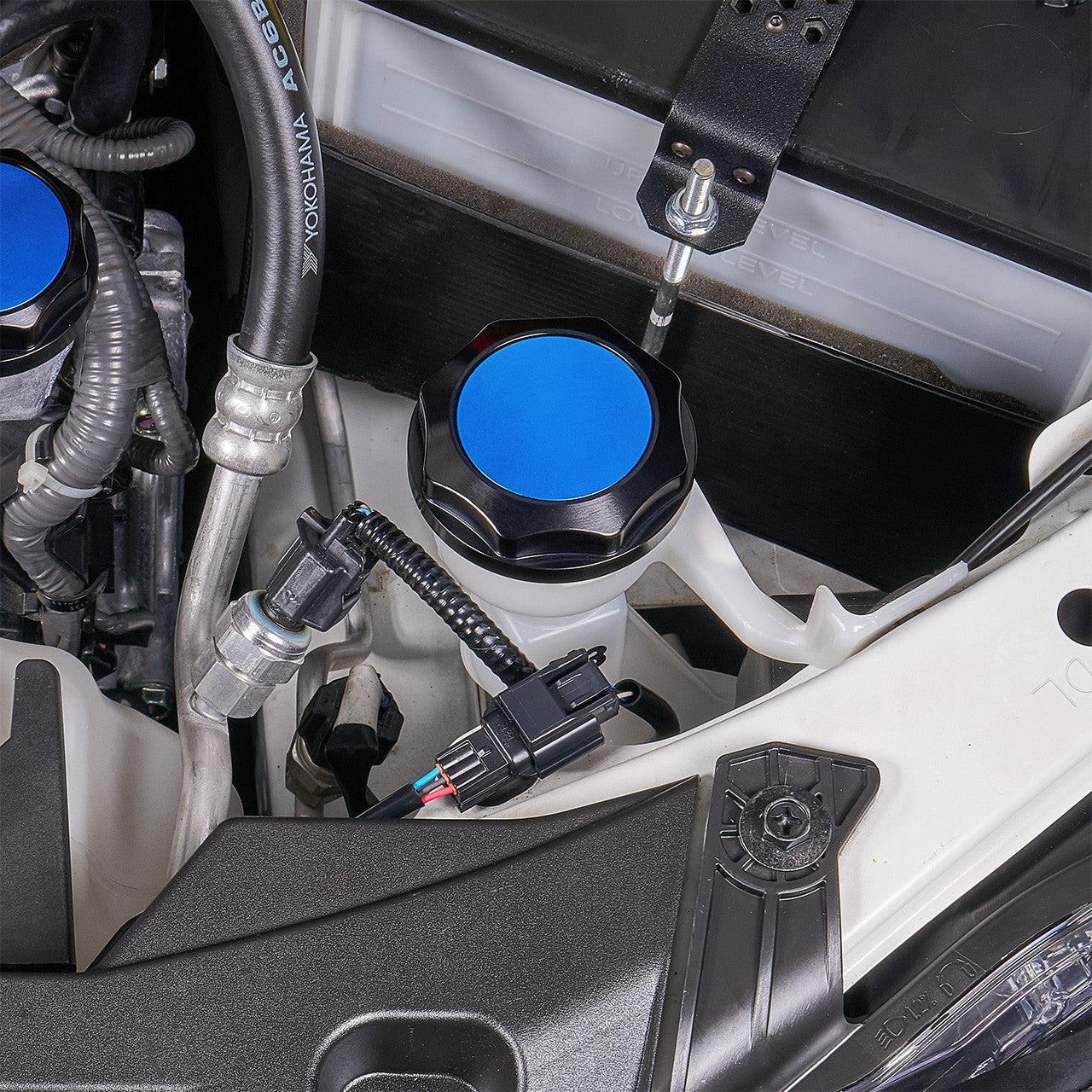 IAG Revolve Washer Fluid Reservoir Cap w/ Anodized Color Accent Silver Subaru WRX 22-26 / BRZ 13-26 | IAG-ACC-5310BKSL