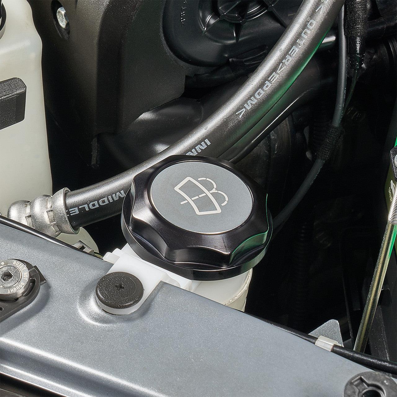 IAG Revolve Washer Fluid Reservoir Cap w/ Anodized Color Accent Black WRX 02-21 / STI 04-21 | IAG-ACC-5305BKBK