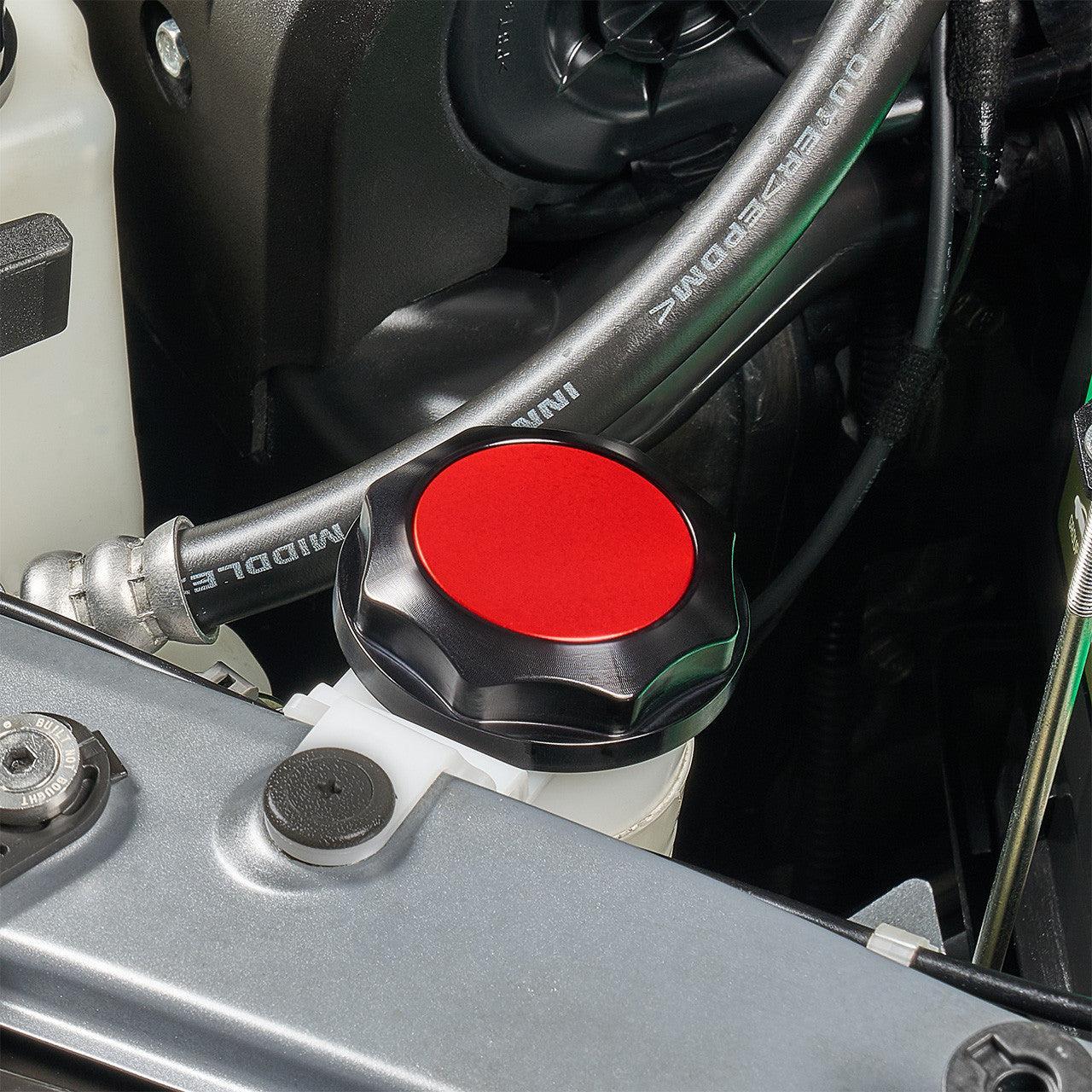 IAG Revolve Washer Fluid Reservoir Cap w/ Anodized Color Accent Red WRX 02-21 / STI 04-21 | IAG-ACC-5305BKRD