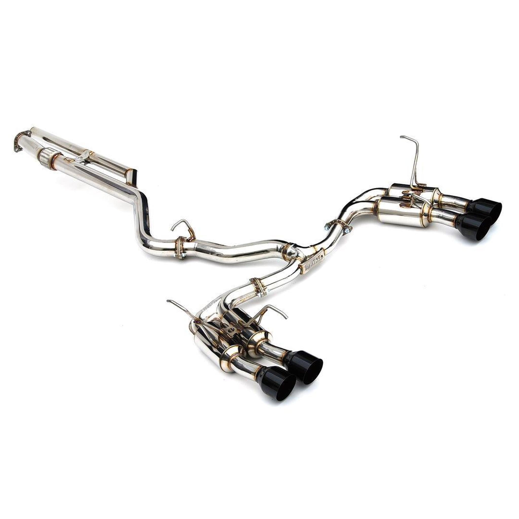 Invidia R400 Gemini Single Layer Quad Black Tip Cat Back Exhaust Subaru WRX 22-26 | HS22WRXGM4SB