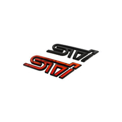 JDM Station STI Gloss Black Emblem with Matte Black Border WRX / STI 2015-2021 | 15STIMBTRUNK-GB