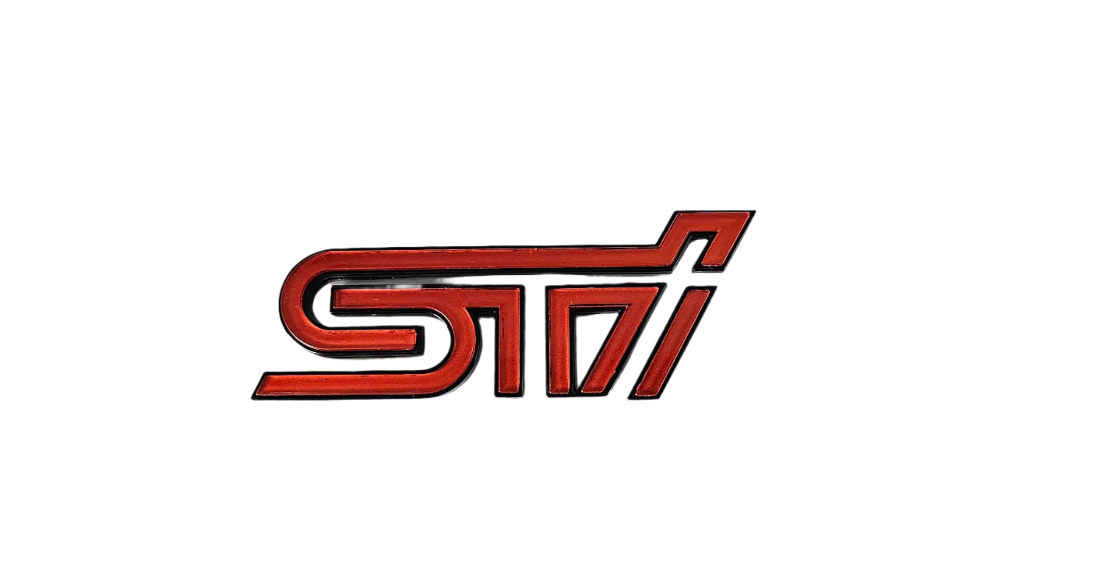 JDM Station STI Orange Emblem with Matte Black Border WRX / STI 2015-2021