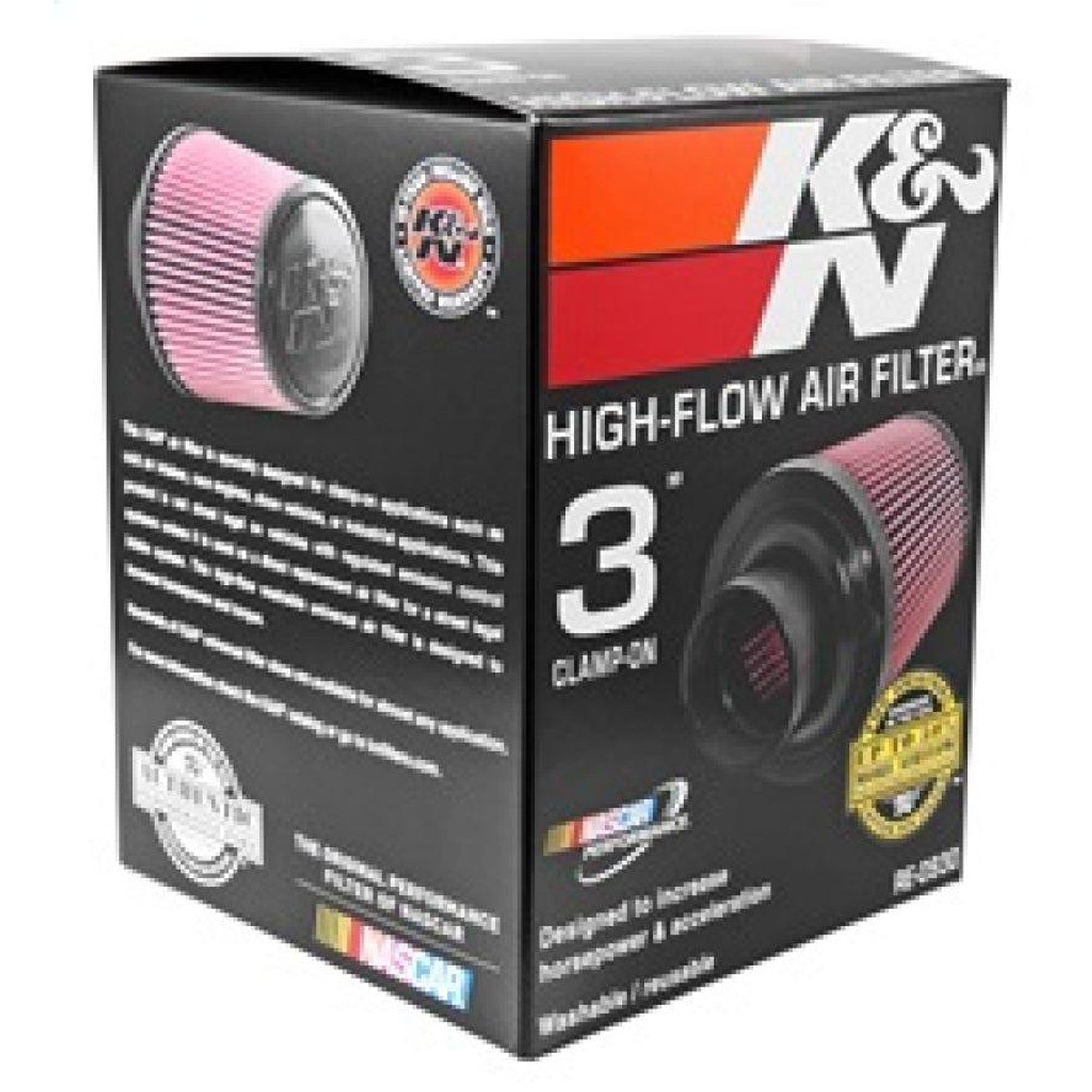 K&N Universal Air Intake Filter - Round Tapered 6in Base OD x 3in Flange ID x 6in H | RE-0930