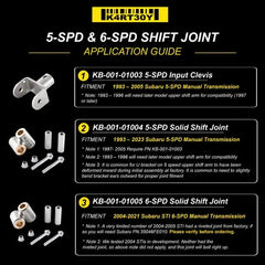 Kartboy Solid Shift Joints 6-Speed Subaru STI 2004-2021 | KB-001-01005