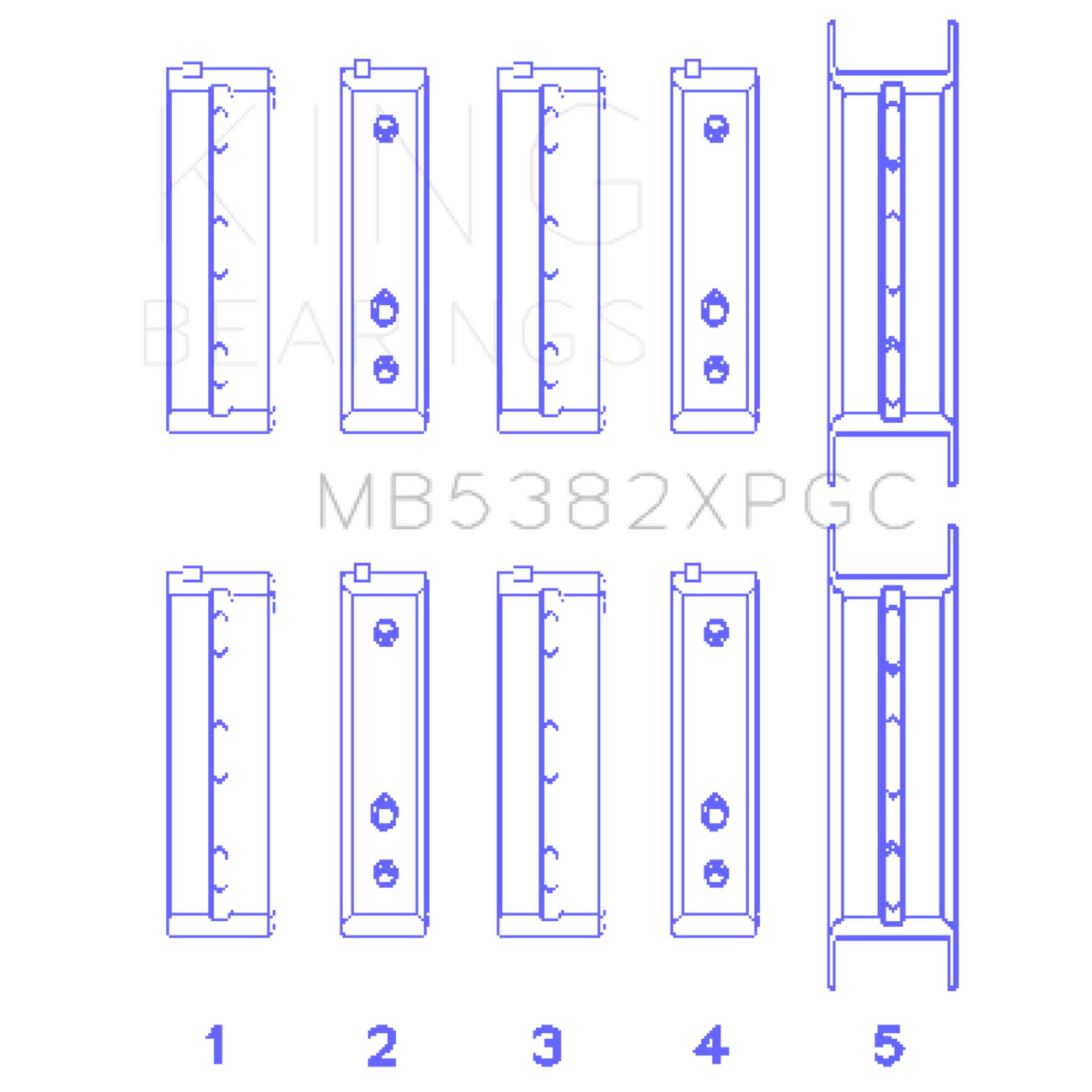 King Subaru EJ20/EJ22/EJ25 Including Turbo (Size STDX) pMaxKote Performance Main Bearing Set | MB5382XPGCSTDX