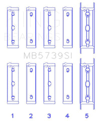 King Subaru EJ20/EJ22/EJ25 Standard Size .002 Oversized Bi-Metal Silicon Aluminum Main Bearing Set | MB5739SI