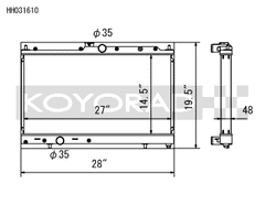 Koyo 2003-2007 Mitsubishi Evolution 8/9 2.0L Turbo (MT) Radiator | HH031610