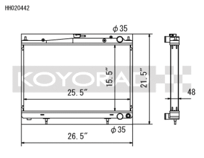 Koyo Aluminum Racing Radiator Nissan Skyline GT-R / GT-S 2.6L Turbo 1994-1998 | HH020442