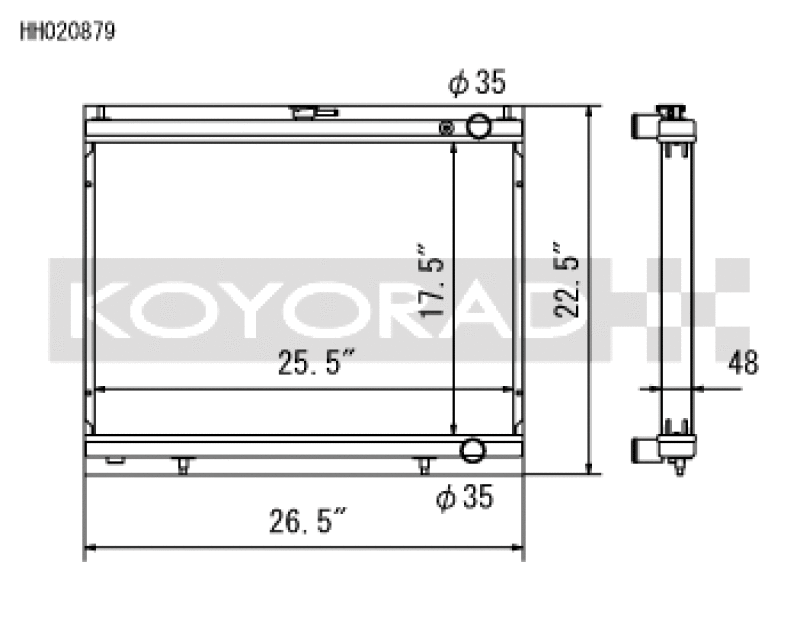 Koyo Aluminum Racing Radiator Nissan Skyline GT-R R34 2.6L Turbo 1999-2000 | HH020879