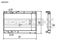 Koyo Aluminum Radiator 1997-2000 Mitsubishi Lance EVO M/T | HH030939