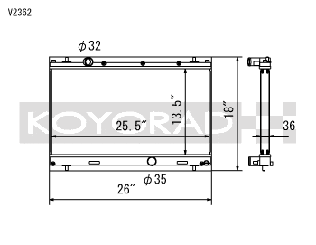 Koyo Aluminum Radiator Dodge Neon SRT-4 M/T 2003-2005 | V2362