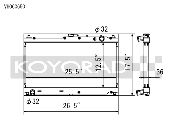 Koyo Aluminum Radiator Mazda Miata M/T 1999-2005 | VH060650