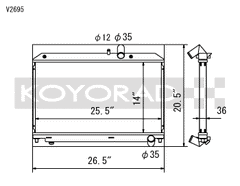 Koyo Aluminum Radiator Mazda RX-8 M/T 2004-2008 | V2695