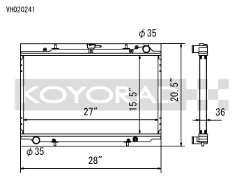 Koyo Aluminum Radiator Nissan 300ZX N/A MT 1990-1996 / 1989-1994 Nissan Maxima MT | VH020241